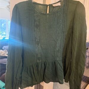 Auguste The Label Deep Green Lace Blouse